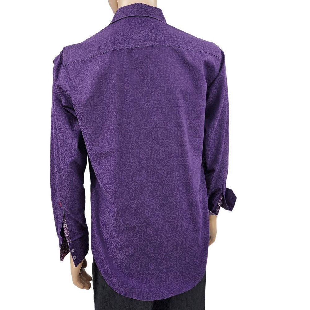 Robert Graham Purple Paisley Long Sleeve Shirt, Men's Small - Picture 5 of 16
